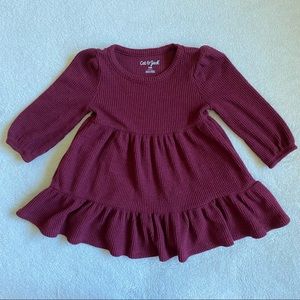 Cat & Jack Toddler Burgundy Tiered Knit Dress